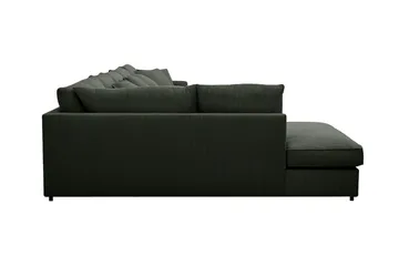 Rossita Lyx 6-seters venstrevendt U-formet ekstra dyp sofa med divan og sjeselong i manchester - Mørkegrønn - Møbler - Sofaer - U-sofa