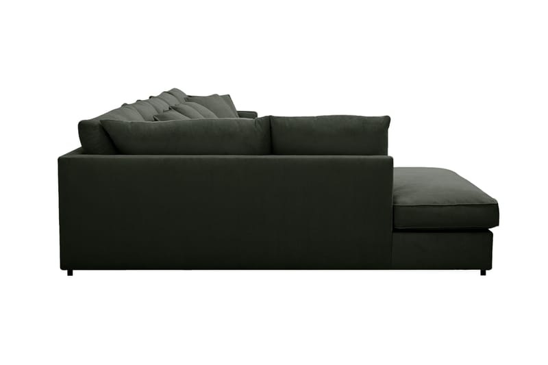 Rossita Lyx 6-seters venstrevendt U-formet ekstra dyp sofa med divan og sjeselong i manchester - Mørkegrønn - Møbler - Sofaer - U-sofa