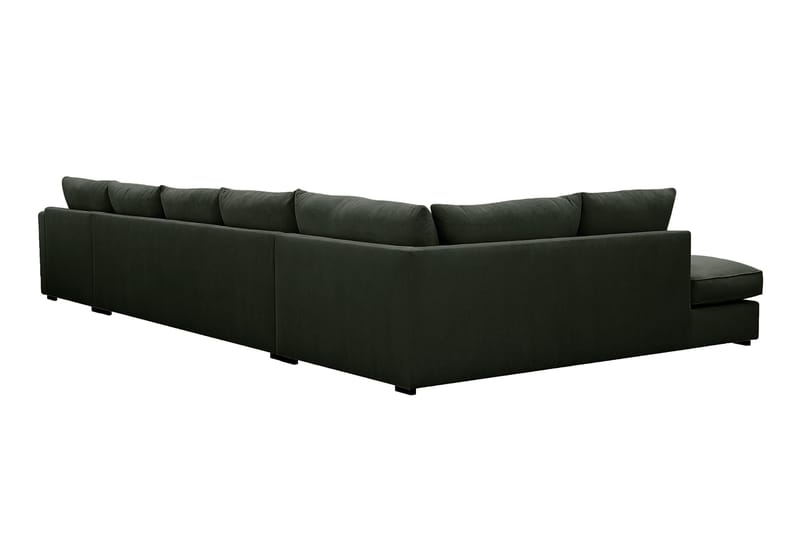 Rossita Lyx 6-seters venstrevendt U-formet ekstra dyp sofa med divan og sjeselong i manchester - Mørkegrønn - Møbler - Sofaer - U-sofa