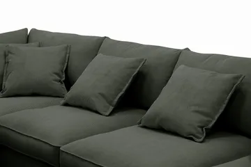 Rossita Lyx 6-seters venstrevendt U-formet ekstra dyp sofa med divan og sjeselong i manchester - Mørkegrønn - Møbler - Sofaer - U-sofa
