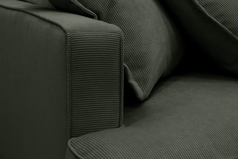 Rossita Lyx 6-seters venstrevendt U-formet ekstra dyp sofa med divan og sjeselong i manchester - Mørkegrønn - Møbler - Sofaer - U-sofa