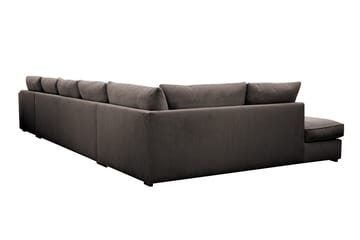 Rossita Lyx 6-seters venstrevendt U-formet ekstra dyp sofa med divan og sjeselong i manchester - Taupe - Møbler - Sofaer - U-sofa