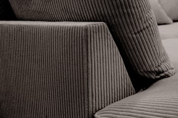 Rossita Lyx 6-seters venstrevendt U-formet ekstra dyp sofa med divan og sjeselong i manchester - Taupe - Møbler - Sofaer - U-sofa