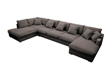 Rossita Lyx 6-seters venstrevendt U-formet ekstra dyp sofa med divan og sjeselong i manchester - Taupe - Møbler - Sofaer - U-sofa