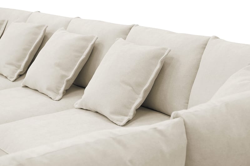 Rossita Lyx 6-seters venstrevendt U-formet ekstra dyp sofa med divan og sjeselong i stoff - Beige - Møbler - Sofaer - U-sofa