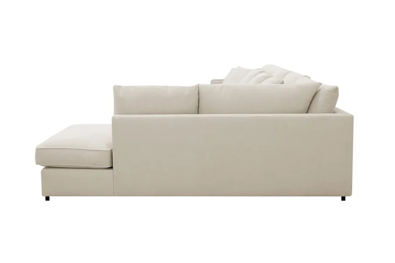 Rossita Lyx 6-seters venstrevendt U-formet ekstra dyp sofa med divan og sjeselong i stoff - Beige - Møbler - Sofaer - U-sofa