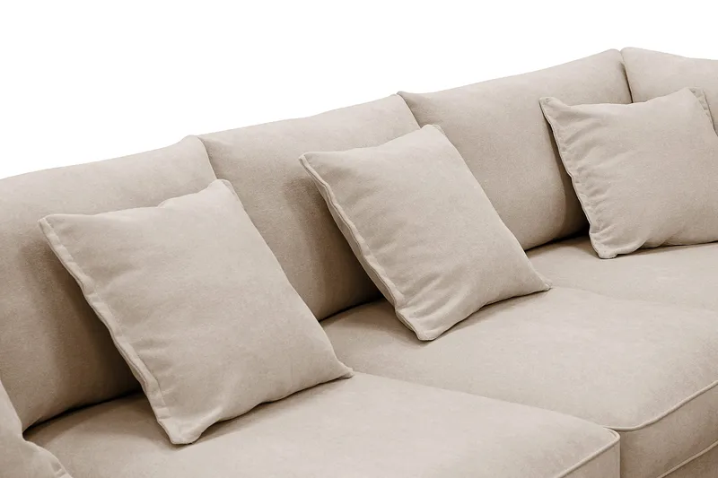 Rossita Lyx 6-seters venstrevendt U-formet ekstra dyp sofa med divan og sjeselong i stoff - Lysebrun - Møbler - Sofaer - U-sofa