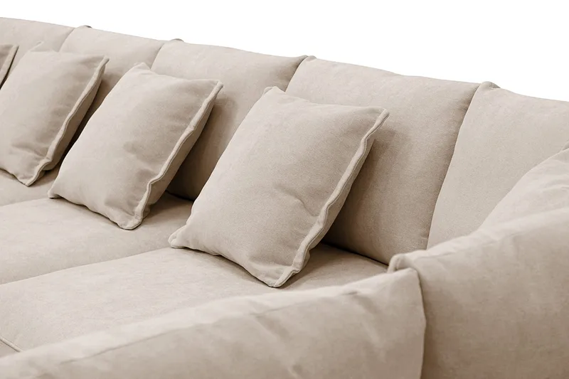 Rossita Lyx 6-seters venstrevendt U-formet ekstra dyp sofa med divan og sjeselong i stoff - Lysebrun - Møbler - Sofaer - U-sofa