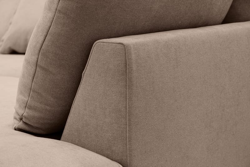 Rossita Lyx 6-seters venstrevendt U-formet ekstra dyp sofa med divan og sjeselong i stoff - Mørkebrun - Møbler - Sofaer - U-sofa