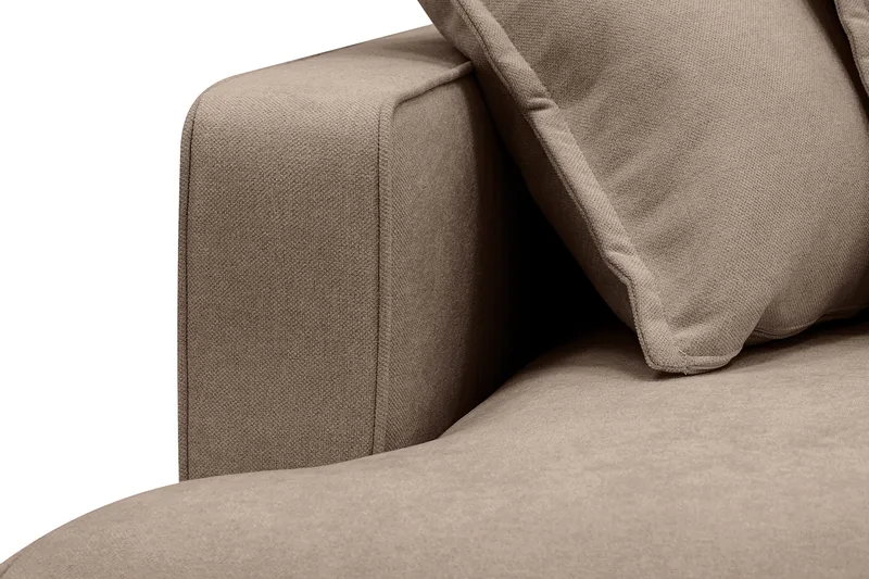 Rossita Lyx 6-seters venstrevendt U-formet ekstra dyp sofa med divan og sjeselong i stoff - Mørkebrun - Møbler - Sofaer - U-sofa