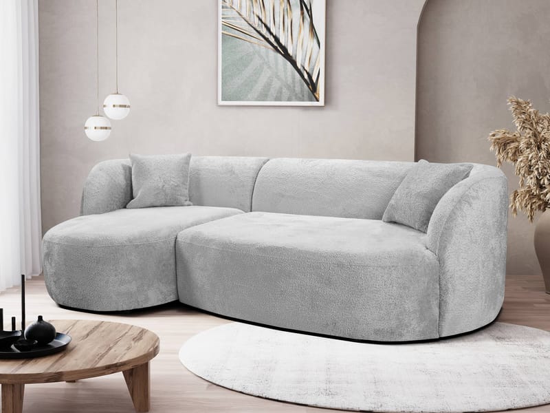 Rylian 3-seters sofa med divan - lysegrå - Møbler - Sofaer - Hjørnesofa