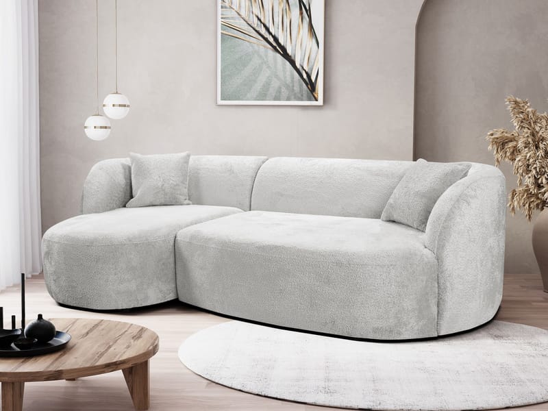 Rylian 3-seters sofa med divan - lysegrå - Møbler - Sofaer - Hjørnesofa
