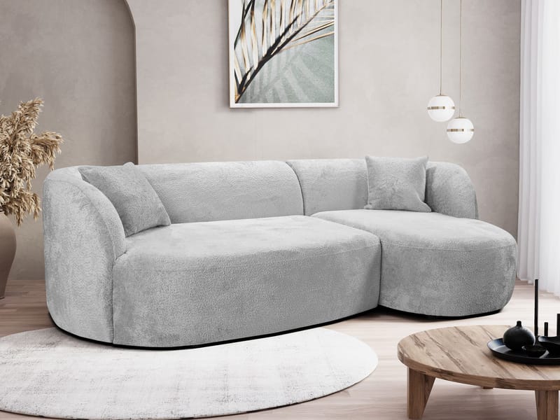 Rylian 3-seters sofa med divan - lysegrå - Møbler - Sofaer - Hjørnesofa
