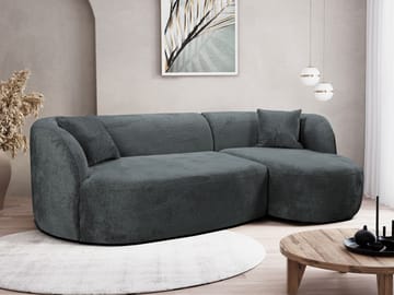 Rylian 3-seters sofa med divan - mørkegrå - Møbler - Sofaer - Sofa med sjeselong