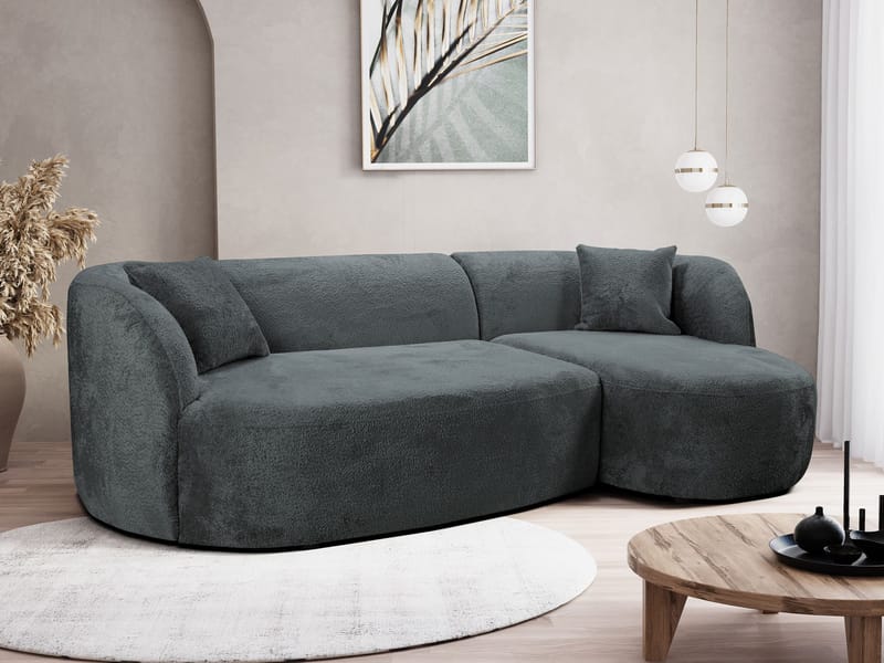 Rylian 3-seters sofa med divan - mørkegrå - Møbler - Sofaer - Hjørnesofa