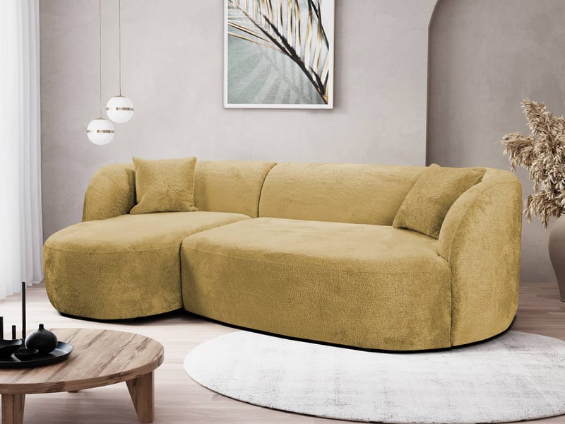 Rylian 3-seters sofa med divan - sennepsgul - Møbler - Sofaer - Hjørnesofa