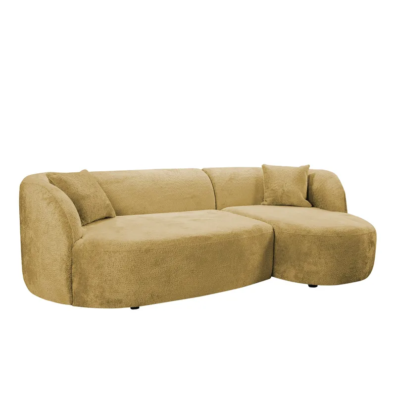 Rylian 3-seters sofa med divan - sennepsgul - Møbler - Sofaer - Hjørnesofa
