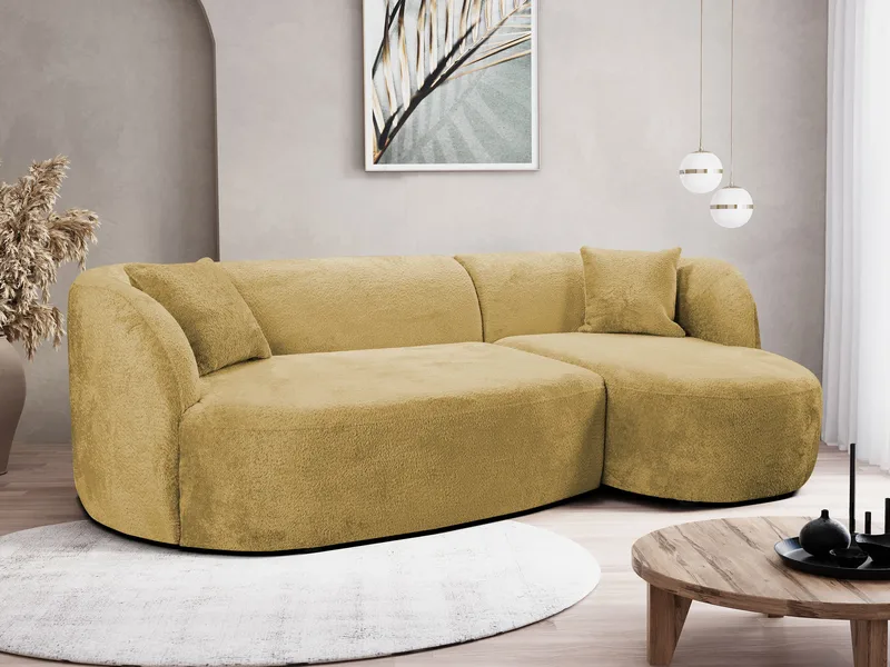 Rylian 3-seters sofa med divan - sennepsgul - Møbler - Sofaer - Hjørnesofa