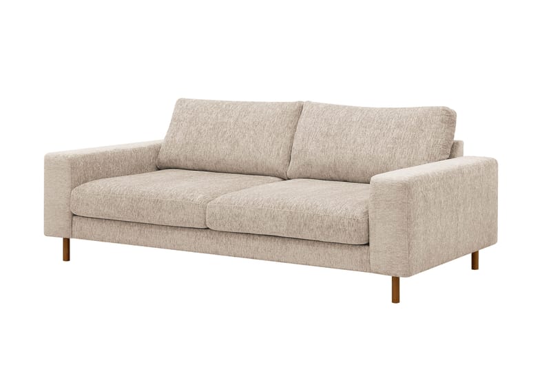 Scandi dyp 3-seters sofa i chenille - Beige - Møbler - Sofaer - Fløyel sofaer
