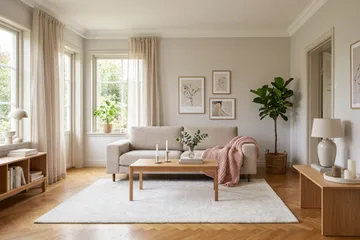 Scandi dyp 3-seters sofa i chenille - Beige - Møbler - Sofaer - Fløyel sofaer