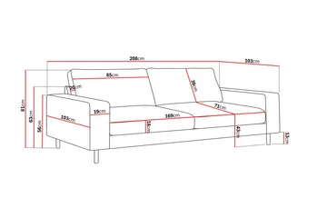 Scandi dyp 3-seters sofa i chenille - Beige - Møbler - Sofaer - Fløyel sofaer
