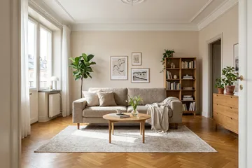 Scandi dyp 3-seters sofa i chenille - Mørk beige - Møbler - Sofaer - Fløyel sofaer
