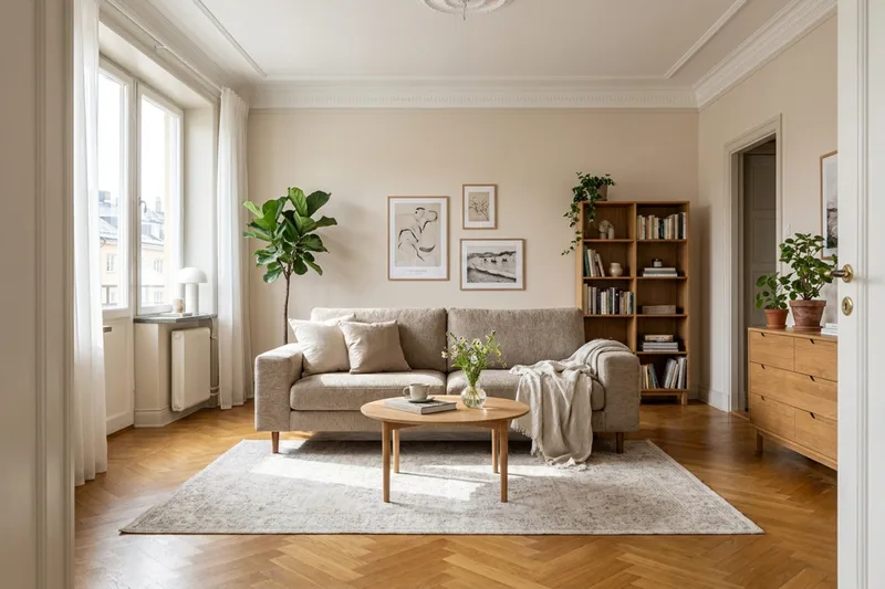 Scandi dyp 3-seters sofa i chenille - Mørk beige - Møbler - Sofaer - Fløyel sofaer