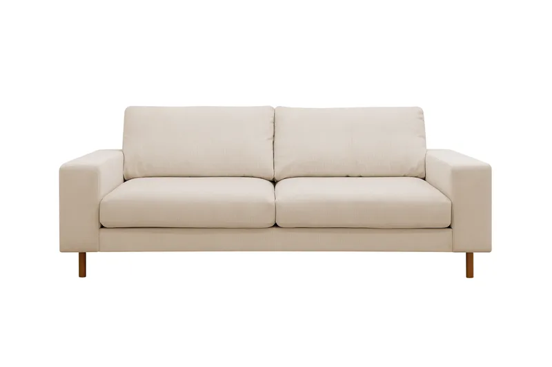 Scandi dyp 3-seters sofa i Kordfløyel, Beige