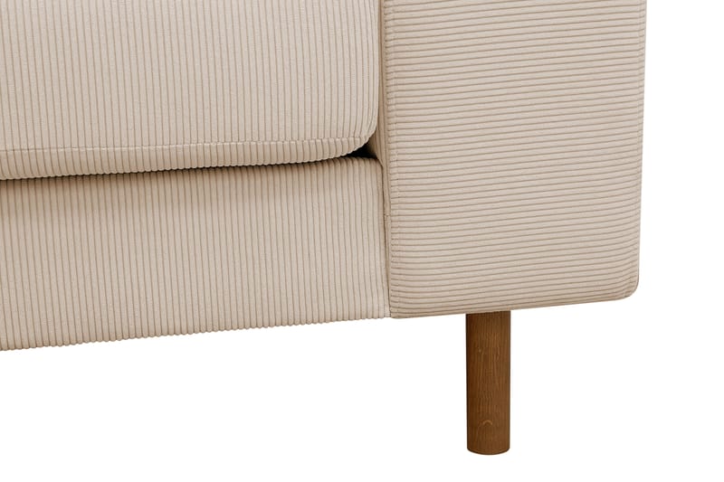 Scandi dyp 3-seters sofa i Kordfløyel - Beige - Møbler - Sofaer - Sofa 3 seter
