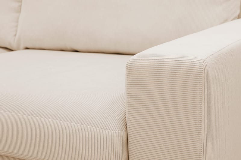 Scandi dyp 3-seters sofa i Kordfløyel - Beige - Møbler - Sofaer - Sofa 3 seter