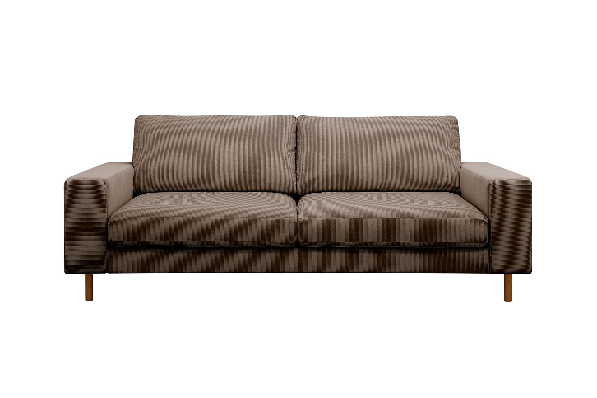 Scandi dyp 3-seters sofa i Kordfløyel - Brun