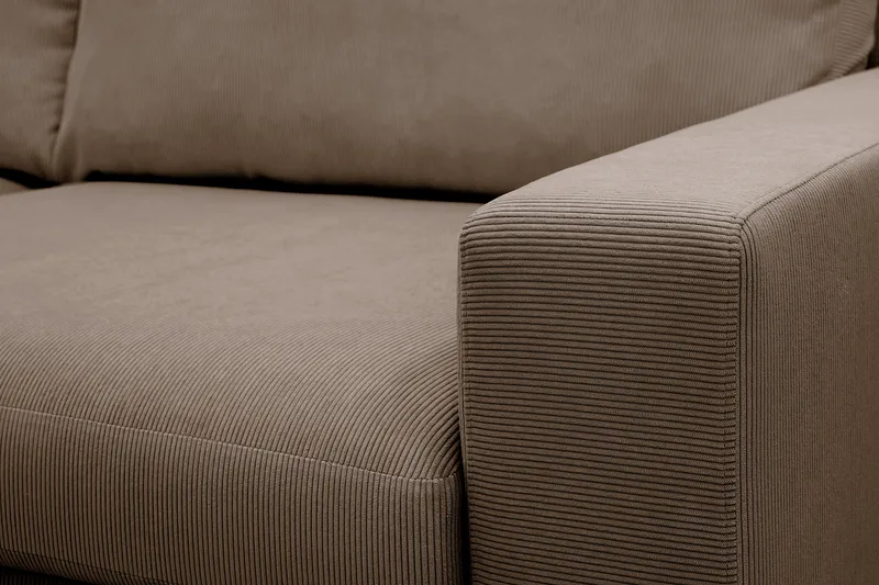 Scandi dyp 3-seters sofa i Kordfløyel - Brun - Møbler - Sofaer - Sofa 3 seter