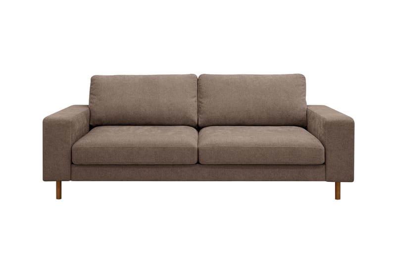 Scandi dyp 3-seters sofa i stoff, Mørkebrun