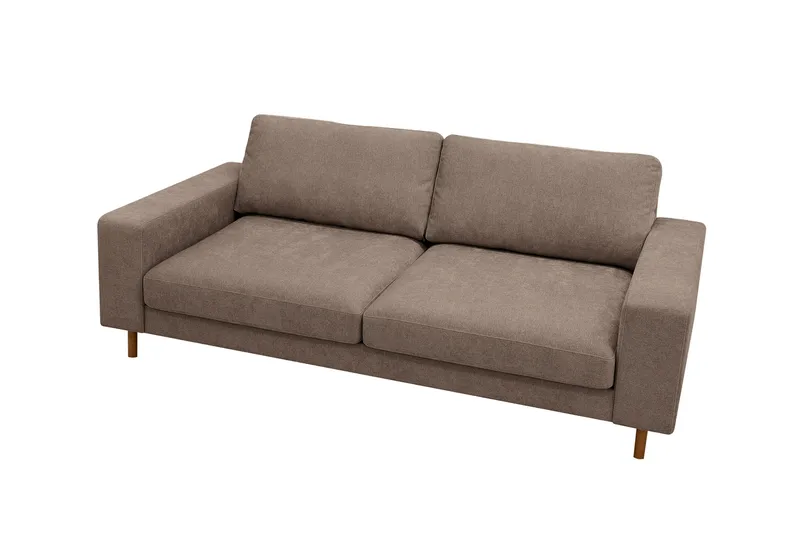 Scandi dyp 3-seters sofa i stoff - Mørkebrun - Møbler - Sofaer - Sofa 3 seter