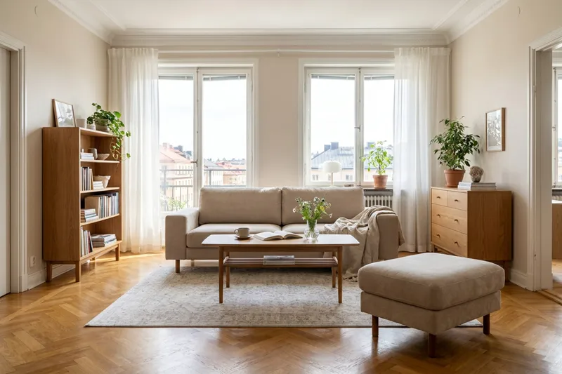 Scandi Dyp 3-seters sofa i stoff - Møbler - Sofaer - Sofa 3 seter