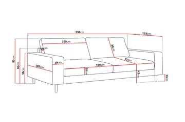 Scandi Dyp 4-seters sofa i chenille - Beige - Møbler - Sofaer - Fløyel sofaer
