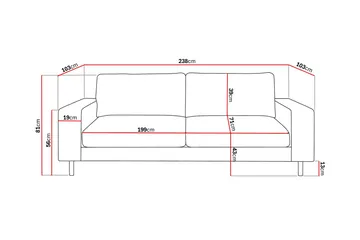 Scandi Dyp 4-seters sofa i chenille - Mørk beige - Møbler - Sofaer - 4 seter sofa
