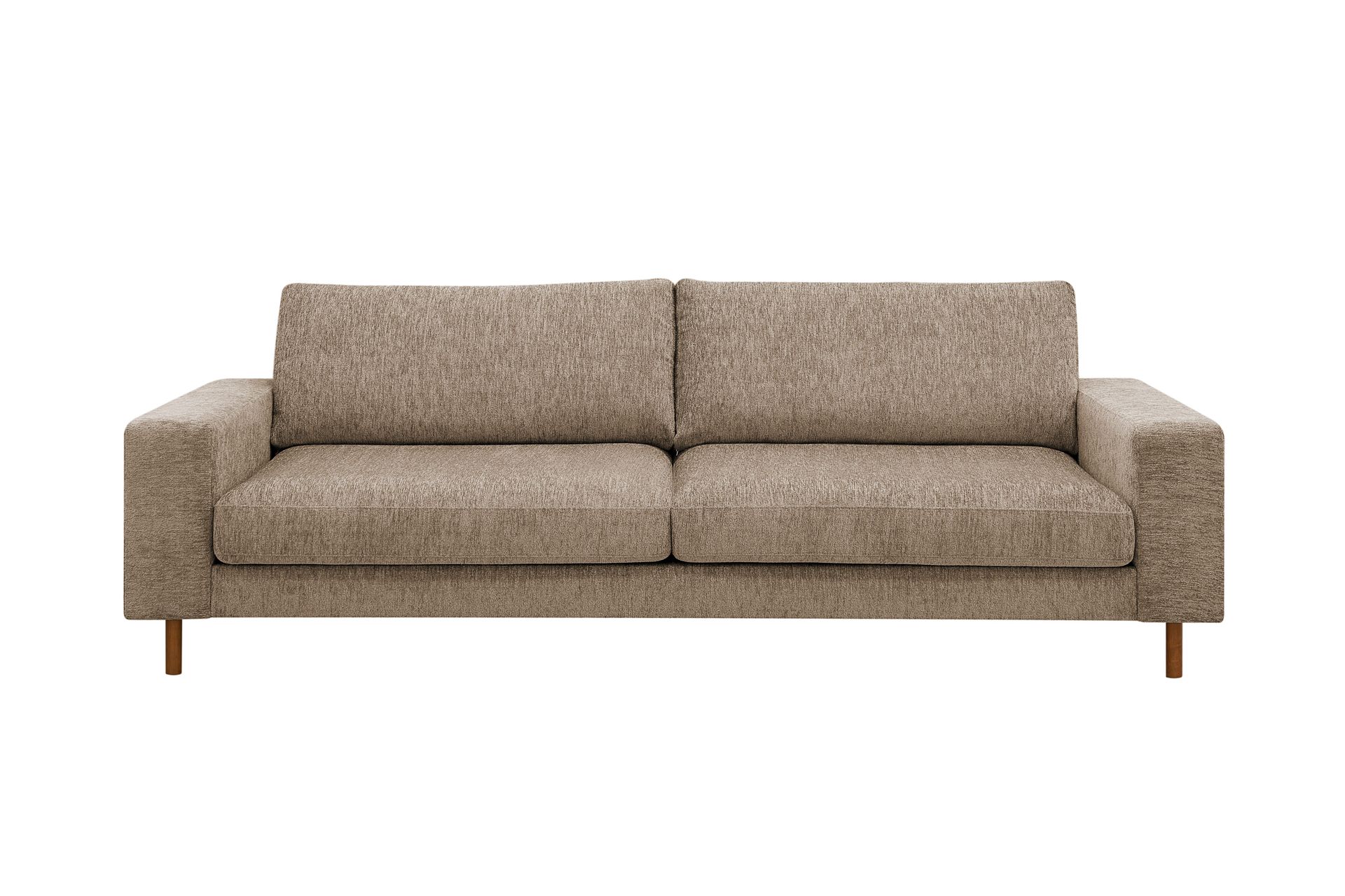 Scandi Dyp 4-seters sofa i chenille - Mørk beige
