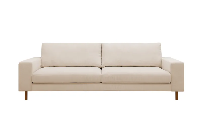 Scandi Dyp 4-seters sofa i Kordfløyel, Beige
