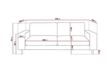 Scandi Dyp 4-seters sofa i Kordfløyel - Brun - Møbler - Sofaer - 4 seter sofa