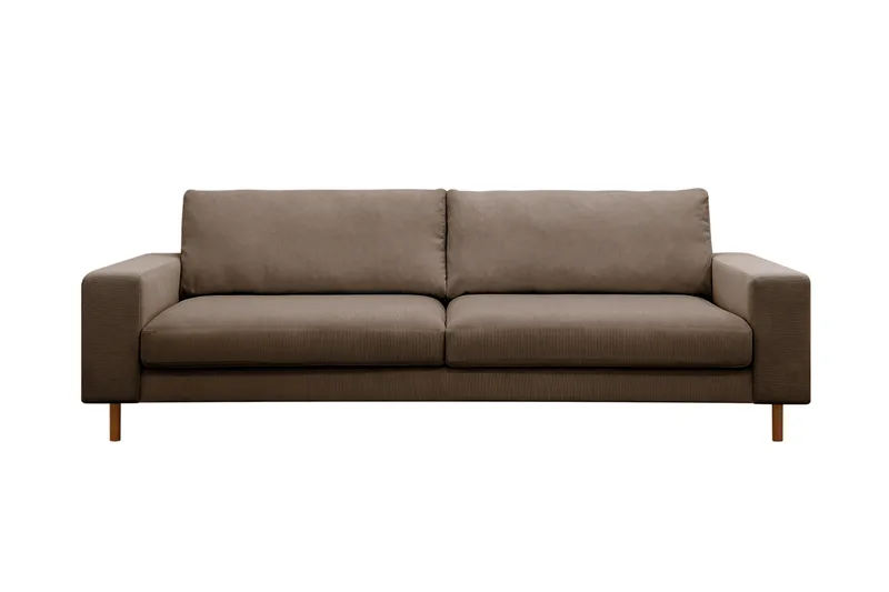 Scandi Dyp 4-seters sofa i Kordfløyel, Brun
