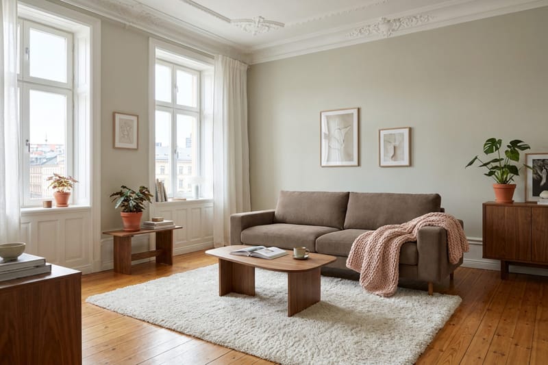 Scandi Dyp 4-seters sofa i Kordfløyel - Brun - Møbler - Sofaer - 4 seter sofa