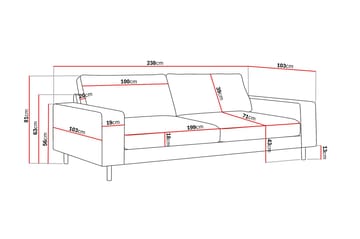 Scandi Dyp 4-seters sofa i Kordfløyel - Brun - Møbler - Sofaer - 4 seter sofa