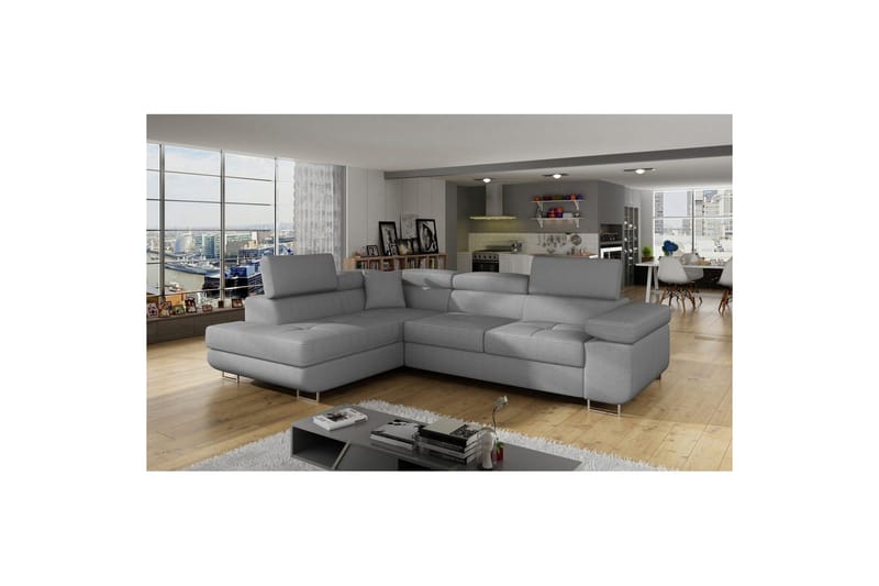 Seksjon Eltap Anton 272x203x85 cm - Jarell 04, Lys Grå, Venstre - Møbler - Sofaer - Sovesofaer