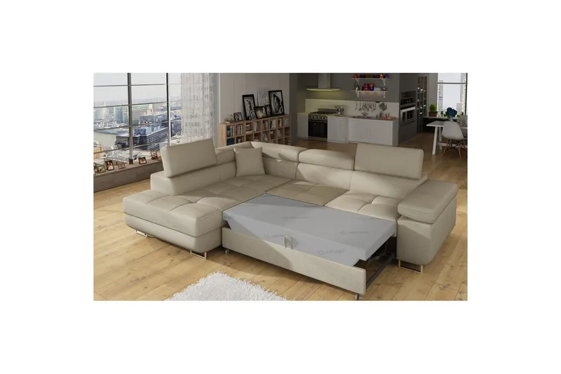 Seksjon Eltap Anton 272x203x85 cm - Jarell 18, Lys Beige, Venstre - Møbler - Sofaer - Sovesofaer