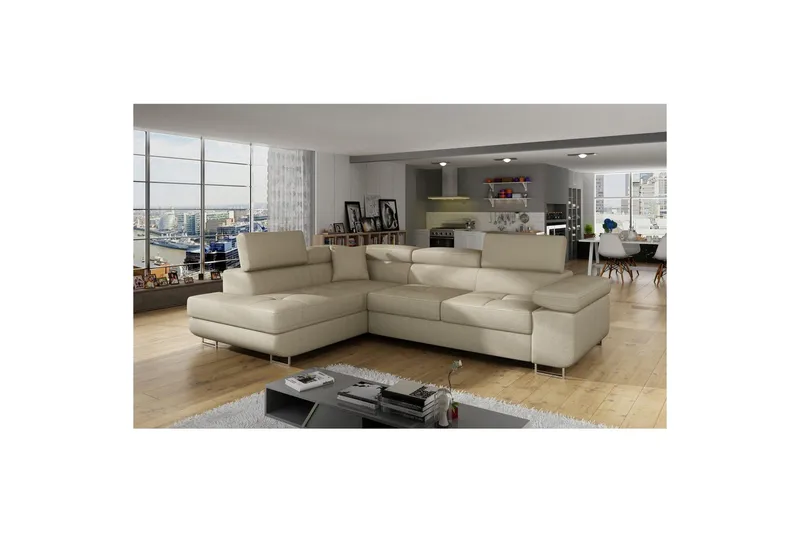 Seksjon Eltap Anton 272x203x85 cm - Jarell 18, Lys Beige, Venstre - Møbler - Sofaer - Sovesofaer