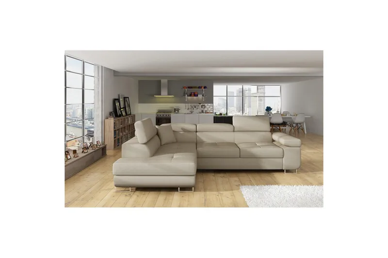 Seksjon Eltap Anton 272x203x85 cm - Jarell 18, Lys Beige, Venstre - Møbler - Sofaer - Sovesofaer