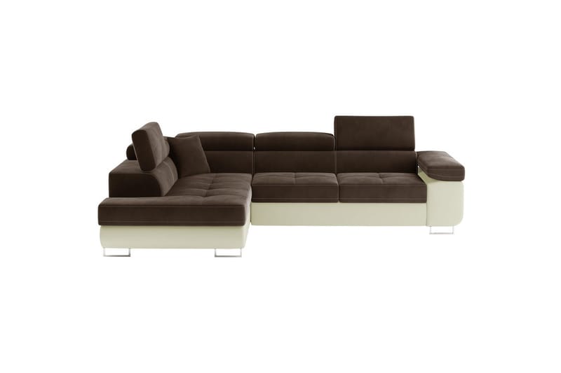 Seksjon Eltap Anton 272x203x85 cm - Jasmine 29, Soft 33, Brun, Beige, Venstre - Møbler - Sofaer - Sovesofaer