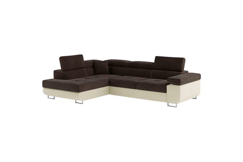 Seksjon Eltap Anton 272x203x85 cm - Jasmine 29, Soft 33, Brun, Beige, Venstre - Møbler - Sofaer - Sovesofaer
