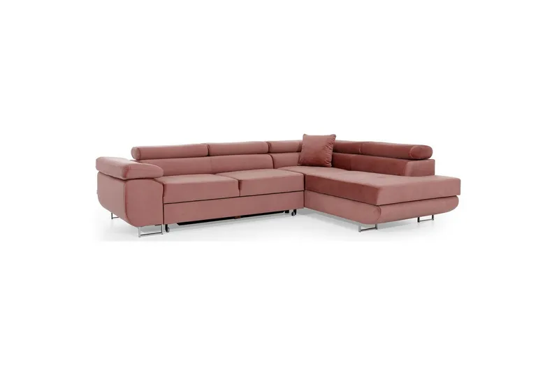 Seksjon Eltap Anton 272x203x85 cm - Monolith 63, Rosa, Høyre - Møbler - Sofaer - Sovesofaer